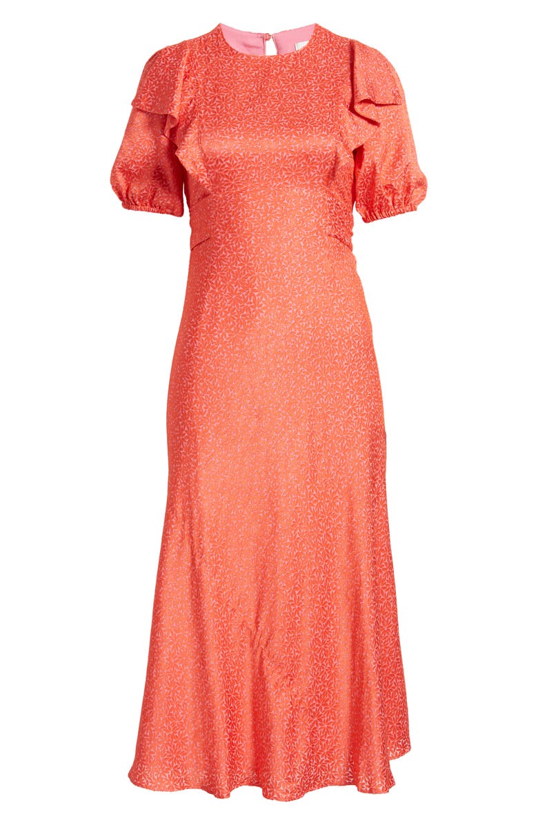 Ted Baker London Mayyia Ruffle Tie Back Puff Sleeve A-Line Dress, Alternate, color, 