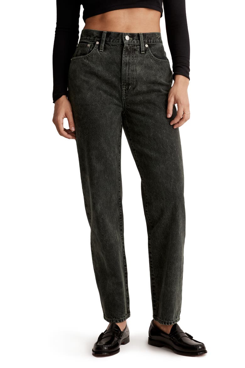 The Perfect Vintage High Waist Jeans, Main, color, STEEL GREEN