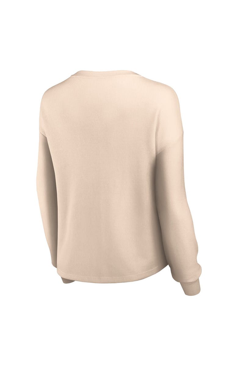 FANATICS Women's Fanatics Branded Cream Boston Red Sox Go For It Waffle Knit Long Sleeve Notch Neck T-Shirt, Alternate, color, 