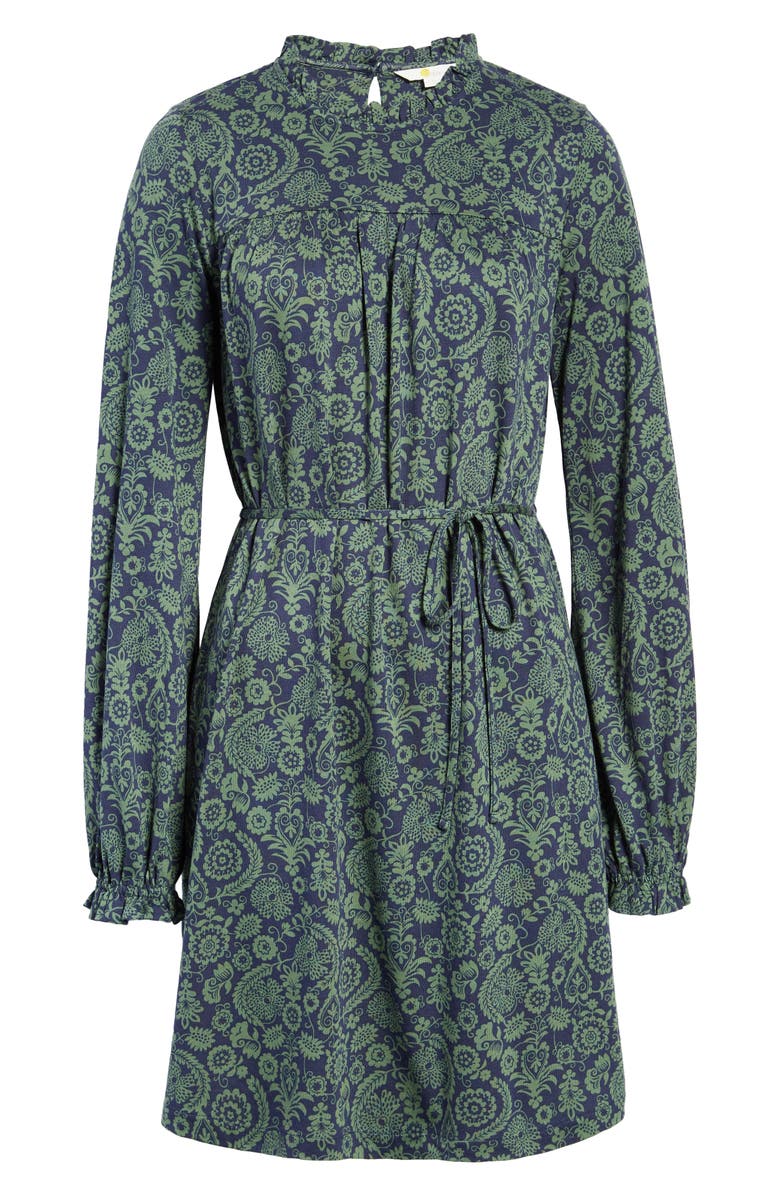 Boden Paisley Print Long Sleeve Belted Dress, Alternate, color, 