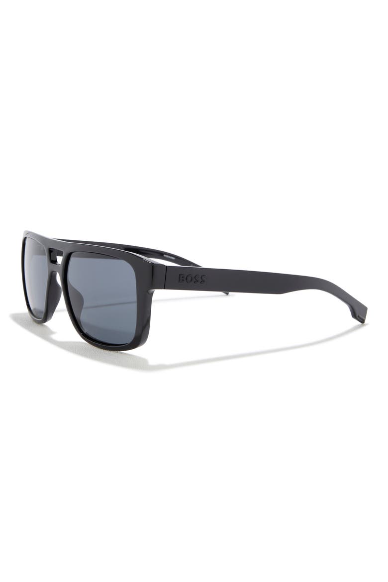 56mm Navigator Sunglasses, Alternate, color, BLACK