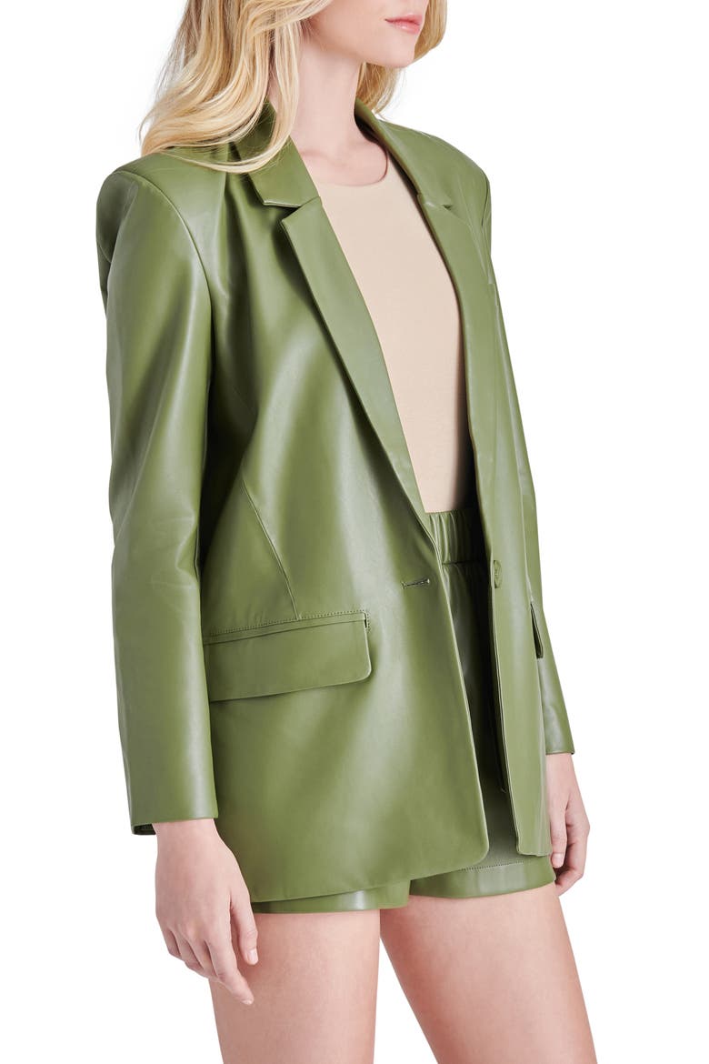 Audrey Faux Leather Blazer, Alternate, color, WINTER MOSS