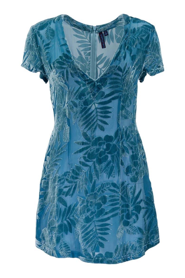 Country Floral Womens V-neck Mini Dress, Alternate, color, COUNTRY FLORAL TEAL