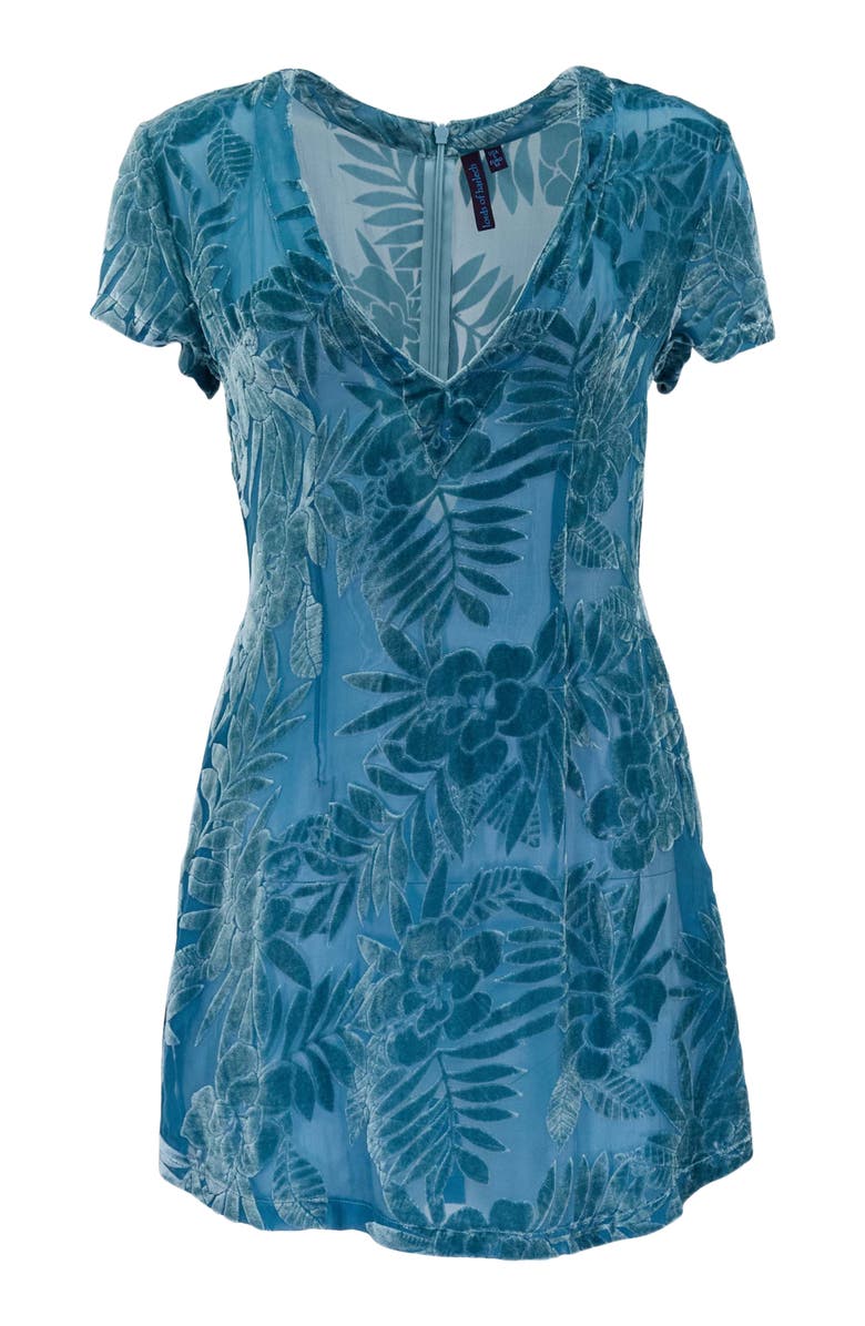 Lords of Harlech Country Floral Womens V-neck Mini Dress, Alternate, color, Country Floral Teal