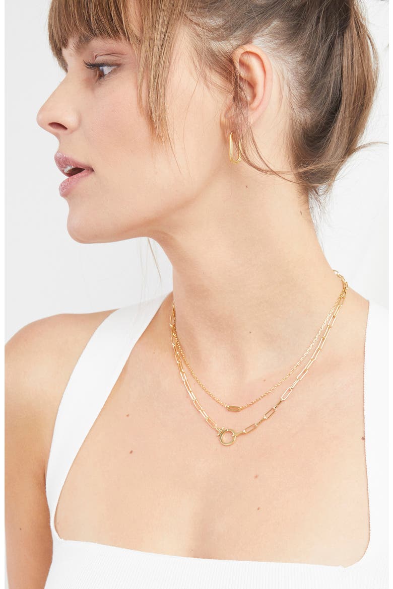 Parker Link Charm Necklace, Alternate, color, GOLD