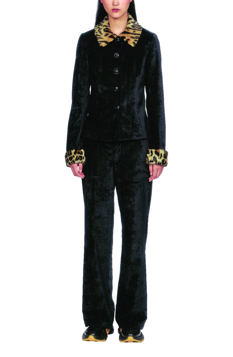 Anna Sui Velour Jacket, Main, color, Black