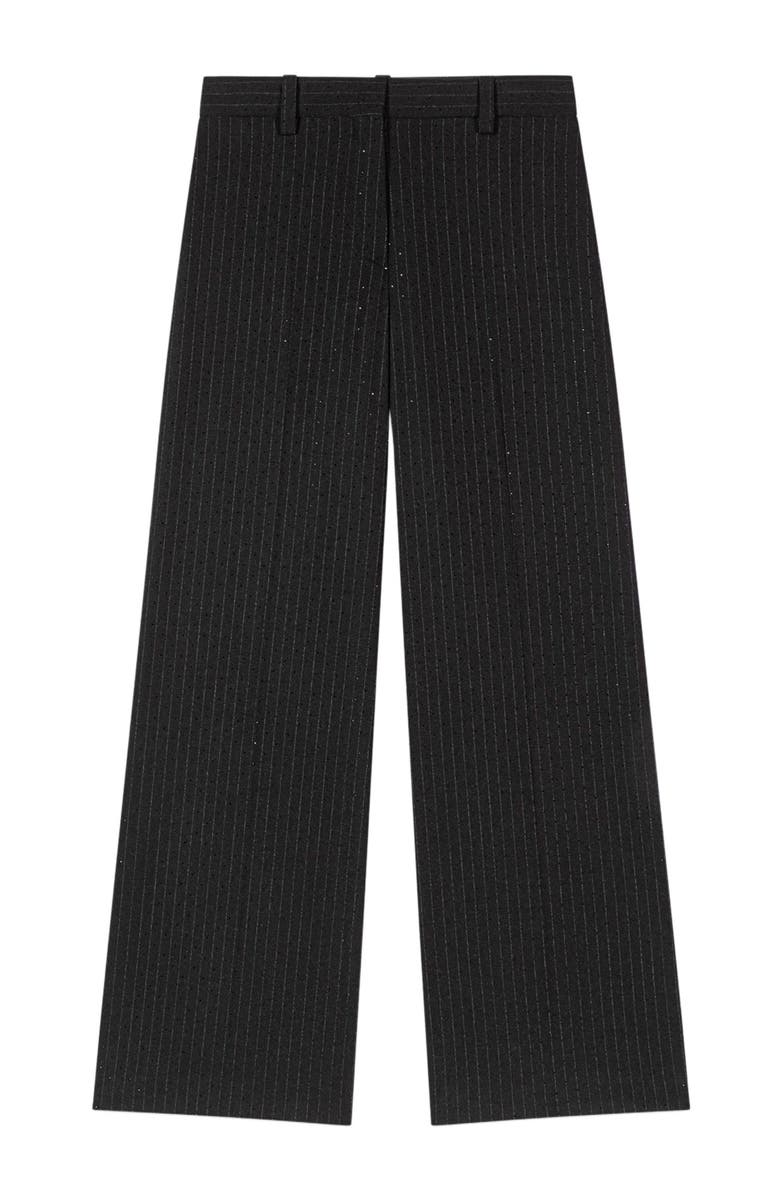 maje Rhinestone suit trousers, Alternate, color, Black