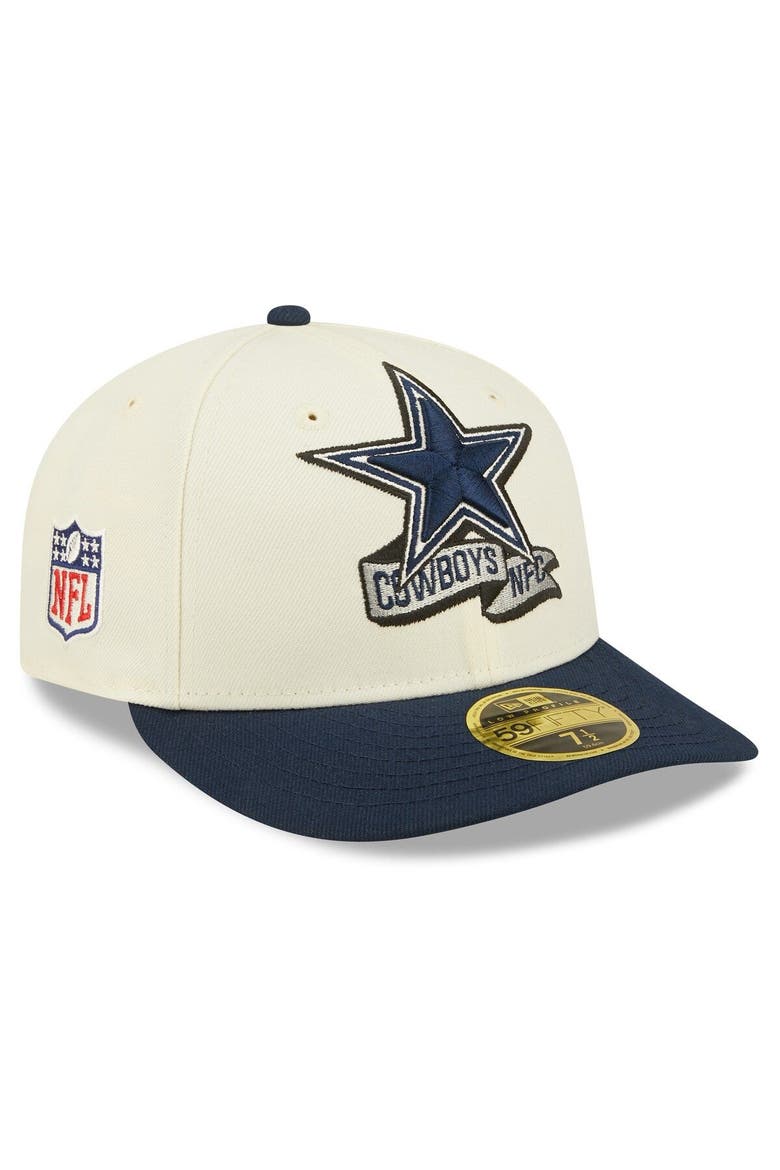 Men's New Era Cream/Navy Dallas Cowboys 2022 Sideline Low Profile 59FIFTY Fitted Hat, Main, color, Cream