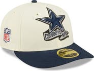 New Era Men's New Era Cream/Navy Dallas Cowboys 2022 Sideline Low Profile 59FIFTY Fitted Hat