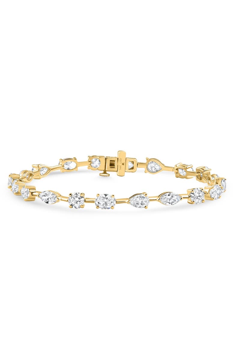 Bliss Diamond 5Ct Mixed Cut Diamond Tennis Bracelet 7" 14k Gold Lab Grown, Alternate, color, 14K Yellow Gold