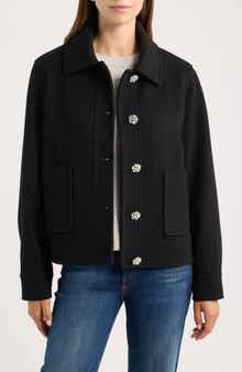 Jewel Button Flannel Jacket