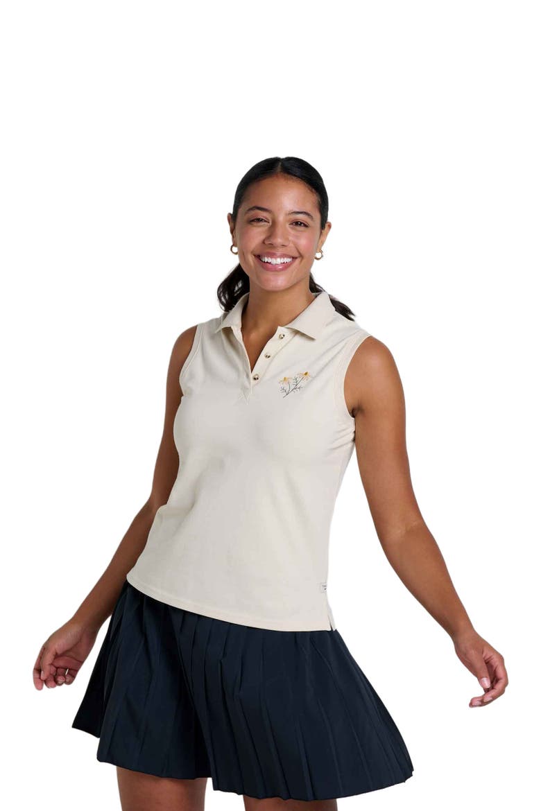 Women's Yerba Sleeveless Polo, Main, color, Salt Embroidery