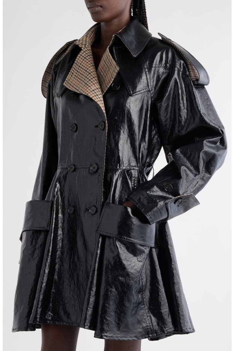 Linen & Virgin Wool Blend Riding Coat, Alternate, color, BLACK