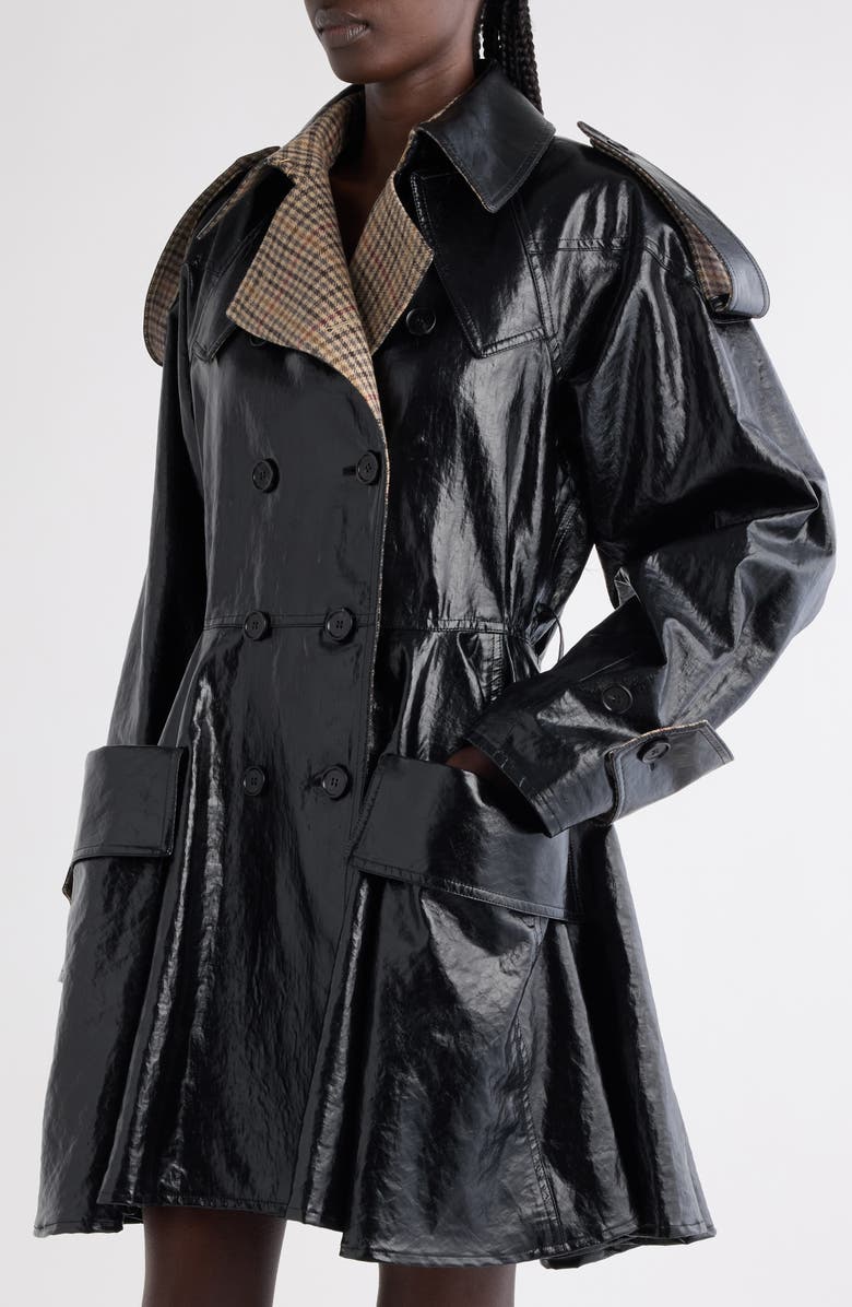 Chloé Linen & Virgin Wool Blend Riding Coat, Alternate, color, Black
