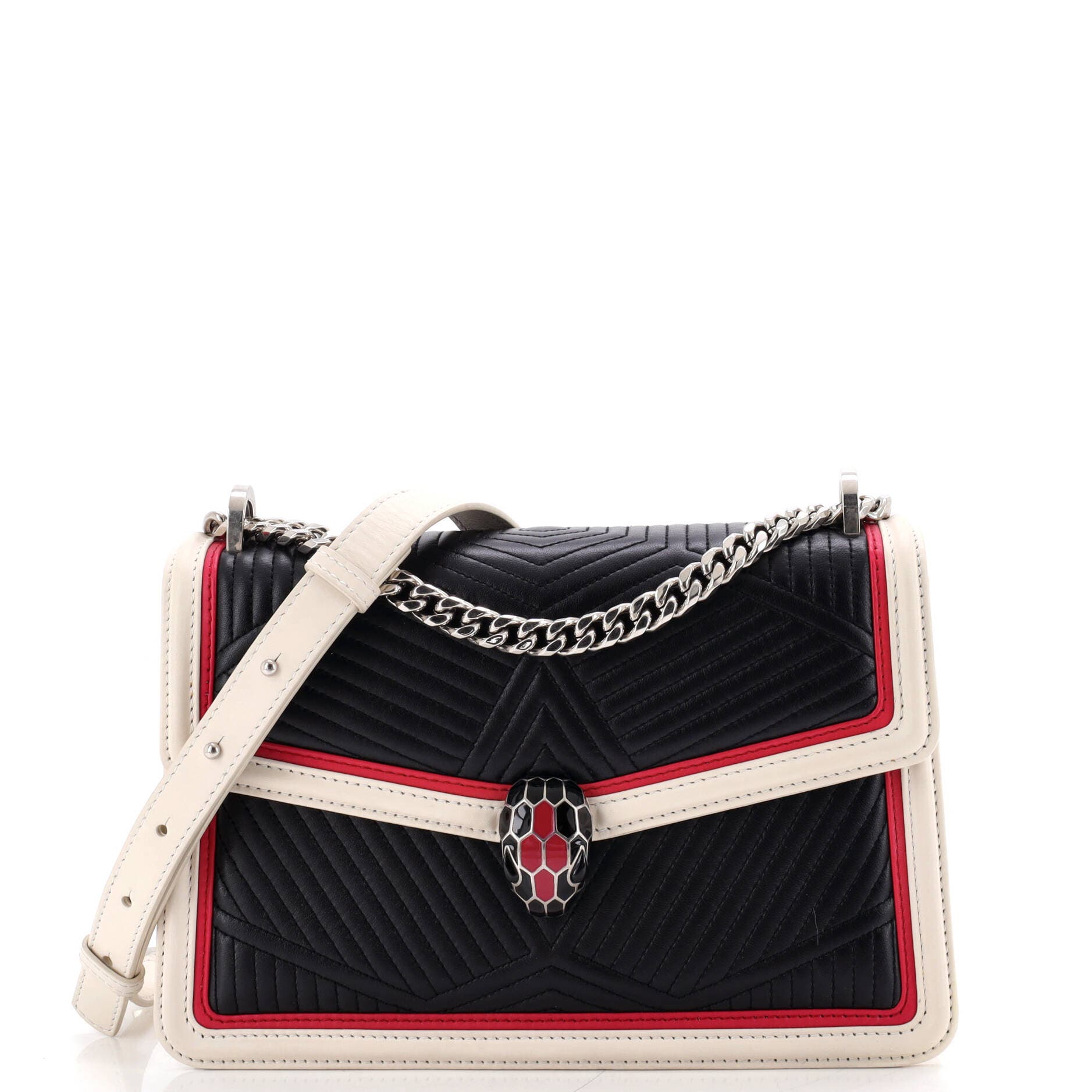 Serpenti Forever Shoulder Bag Quilted Leather Small, Main, color, None