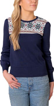 Hope & Henry Organic Fair Isle Puff Sleeve Sweater