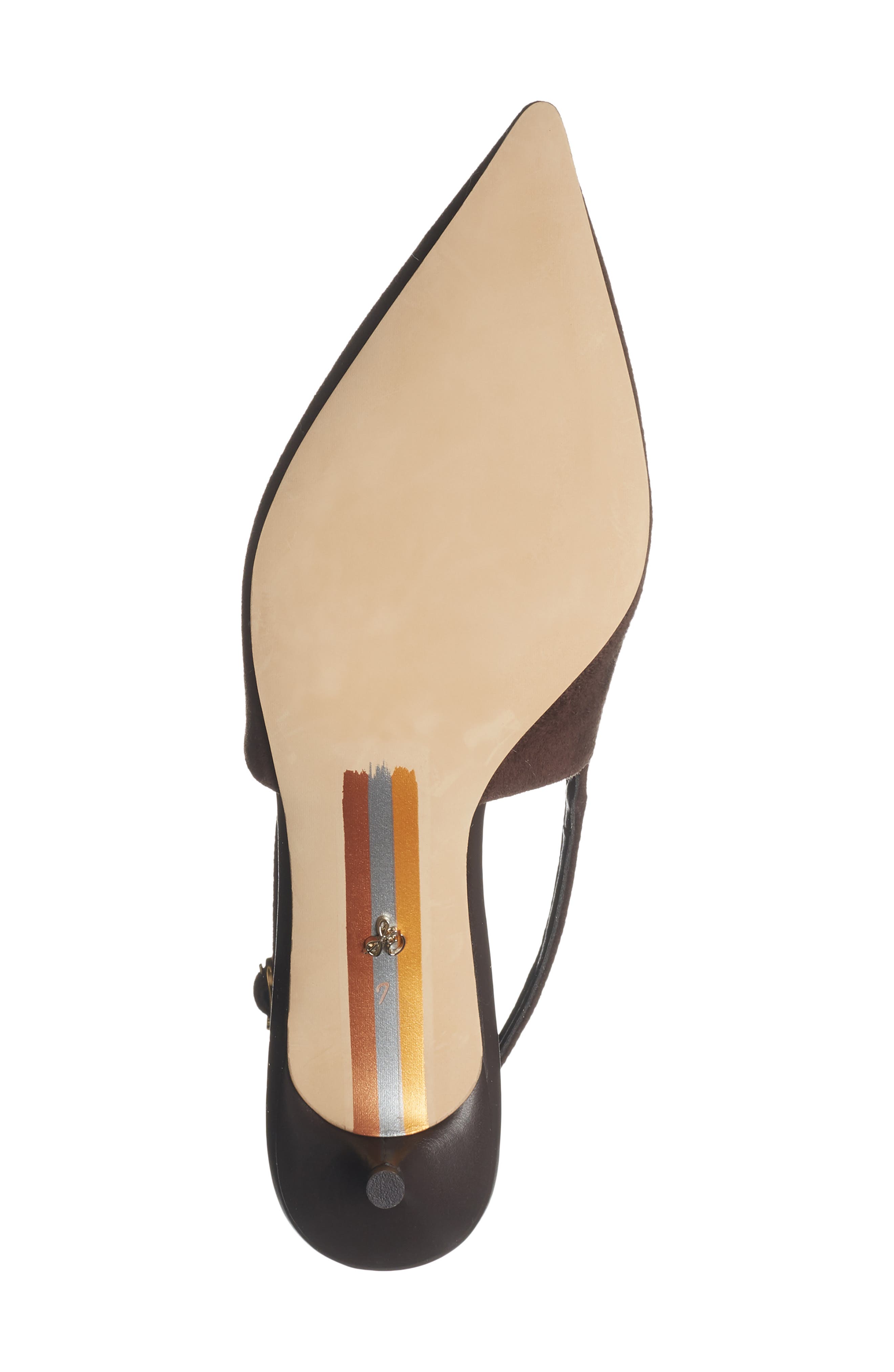 Farrah Kitten Heel Pointed Toe Slingback Pump, Alternate, color, CAFE NOIR
