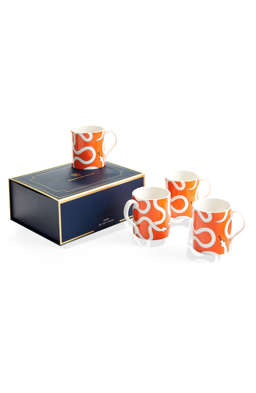 Jonathan Adler Eden Mug Set In Poppy Orange
