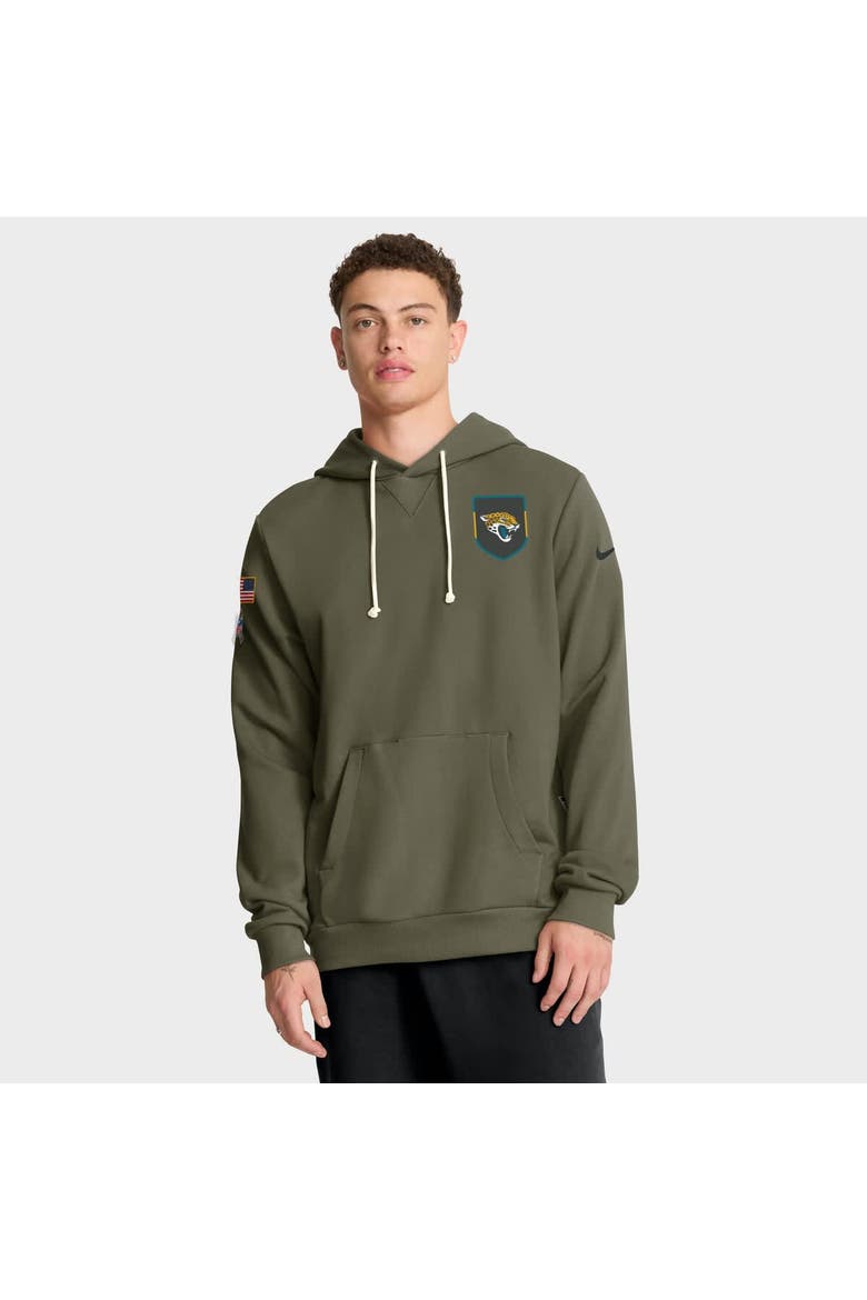 Men's Nike Olive Jacksonville Jaguars 2025 Salute to Service Sideline Standard Issue Dri-FIT Hoodie, Main, color, Olive