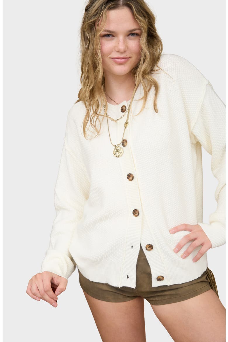 Button Down Cardigan, Alternate, color, CREAM
