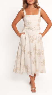 Petal & Pup Liora Floral Belted Midi Sundress