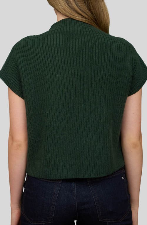Blu Pepper Short Sleeve Mock Neck Sweater In Green