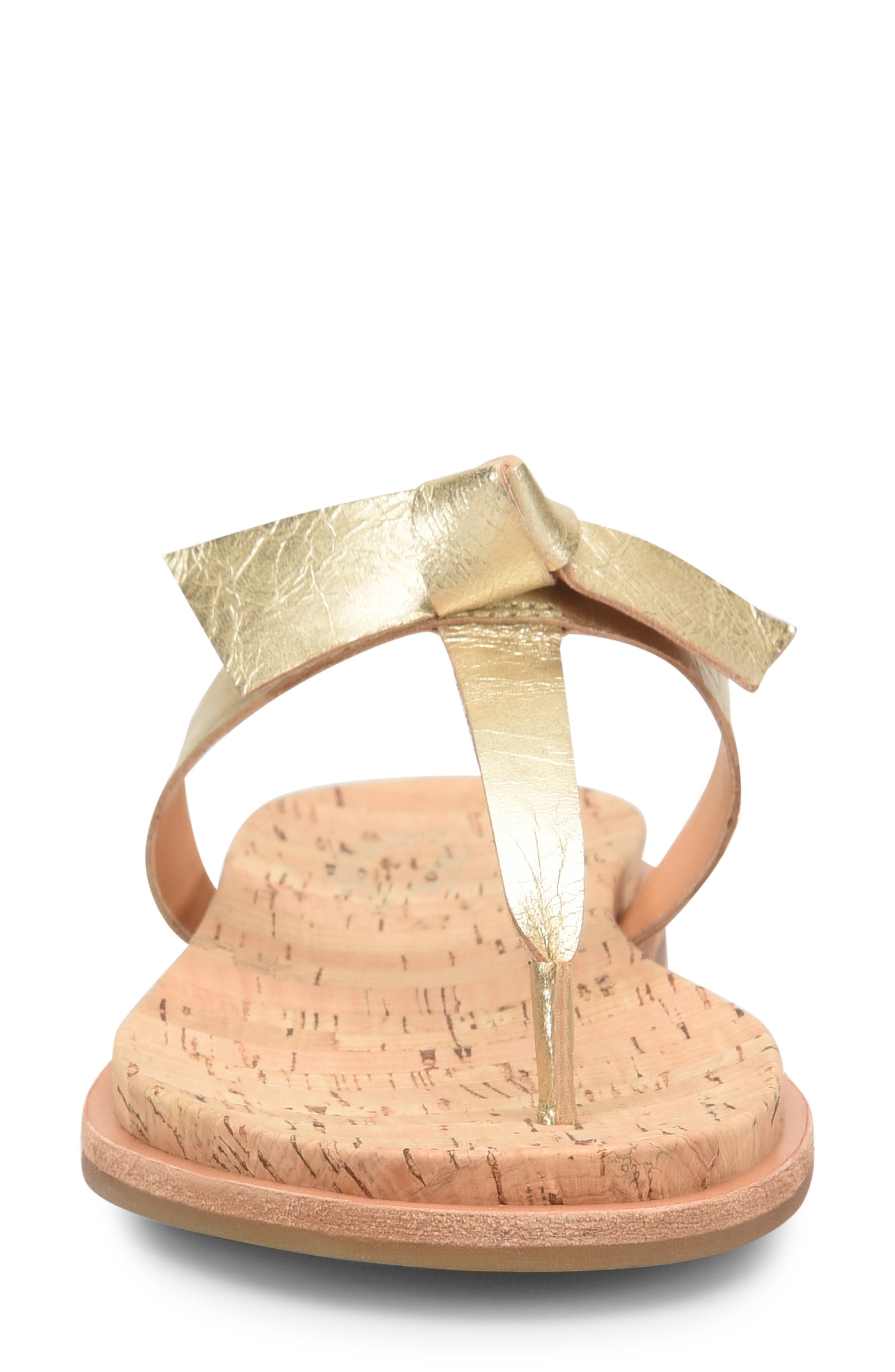 T-Strap Sandal, Alternate, color, GOLD LEATHER