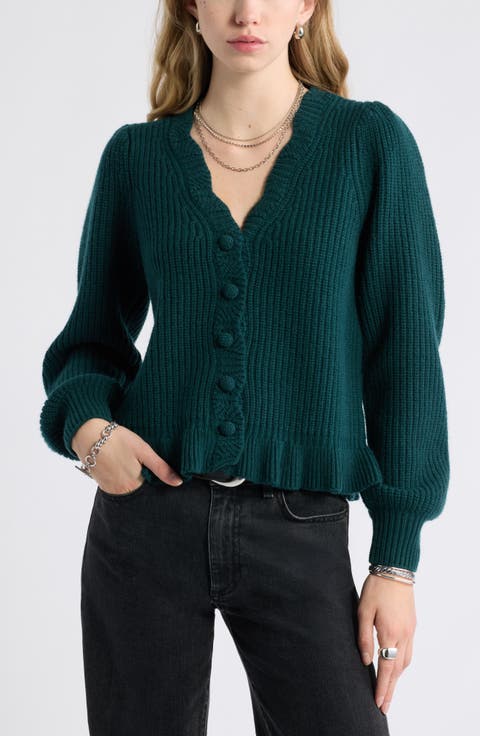 Scallop Wool & Cashmere Cardigan