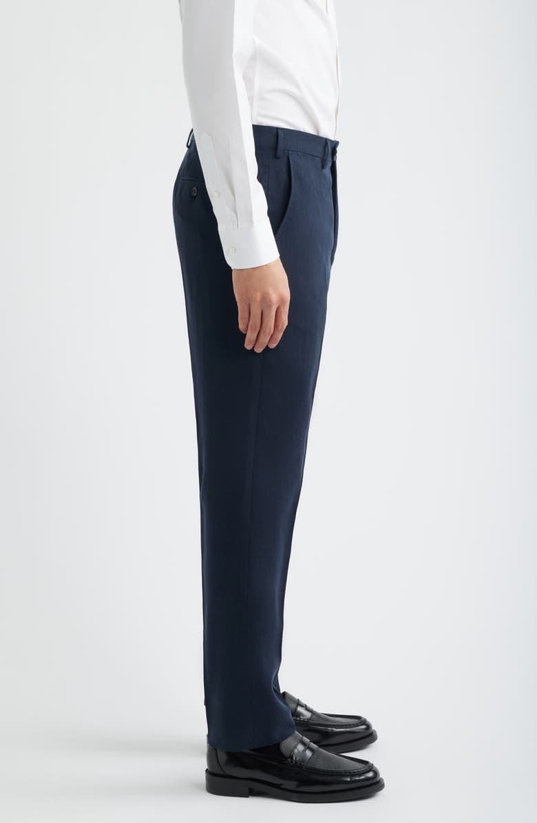 Emporio Armani Navy Flat Front Suit Pants, Alternate, color, Navy