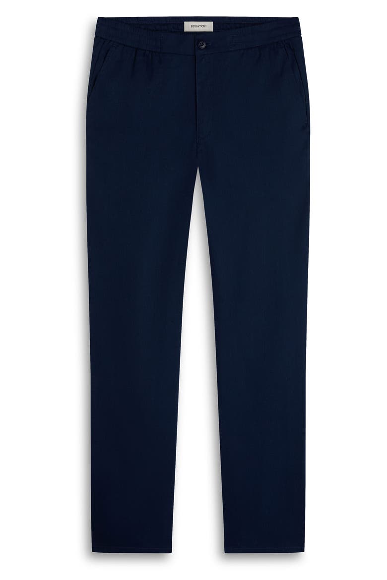 Tristan Stretch Linen & Cotton Drawstring Pants, Alternate, color, NAVY