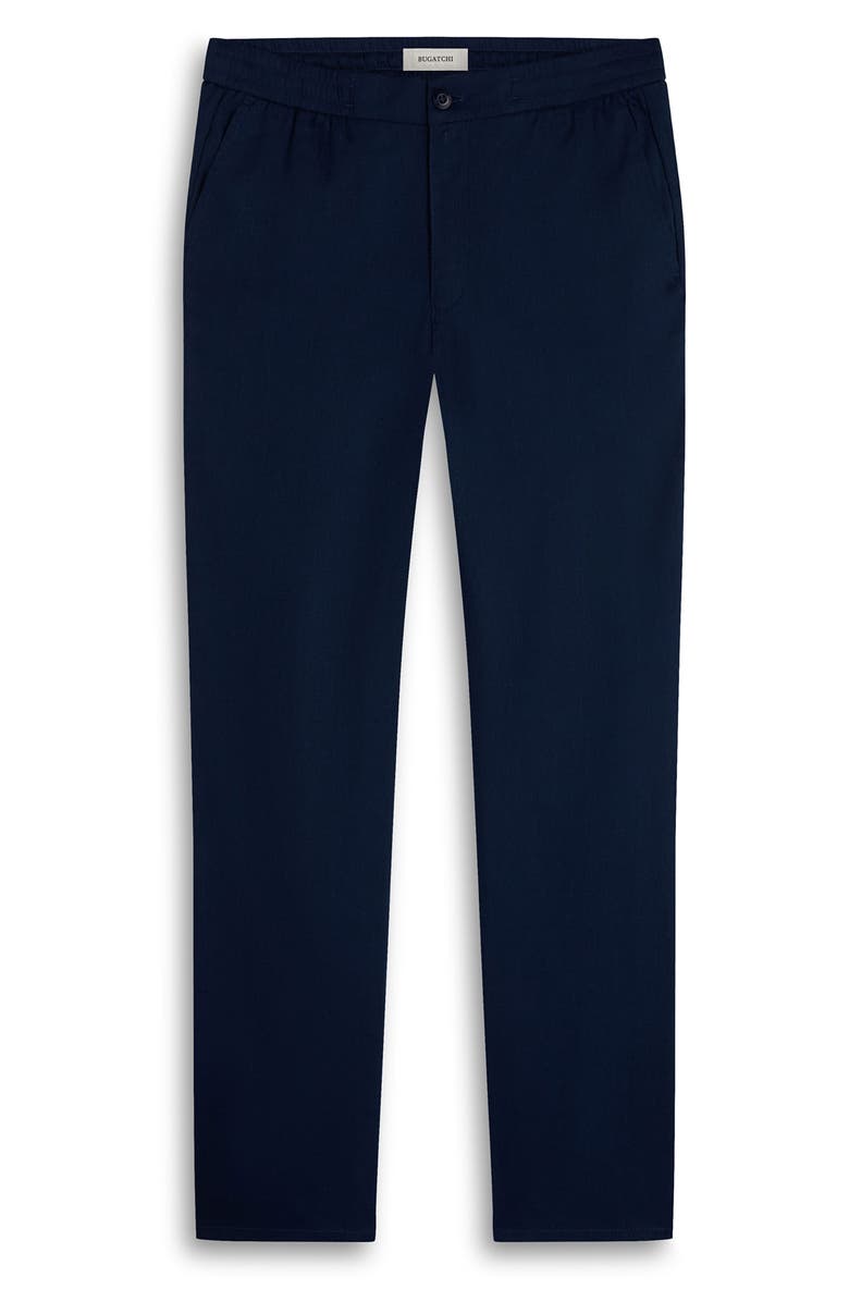 Bugatchi Tristan Stretch Linen & Cotton Drawstring Pants, Alternate, color, Navy