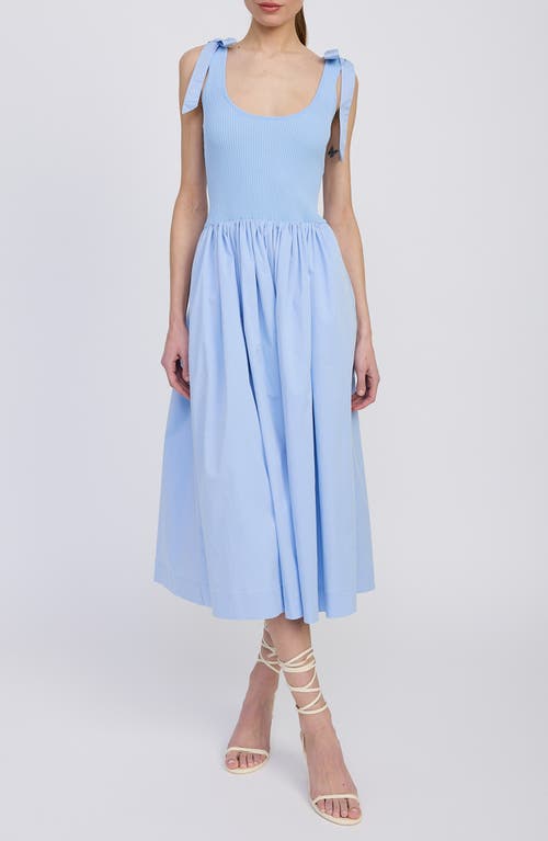 En Saison Wren Mixed Media Midi Sundress In Blue