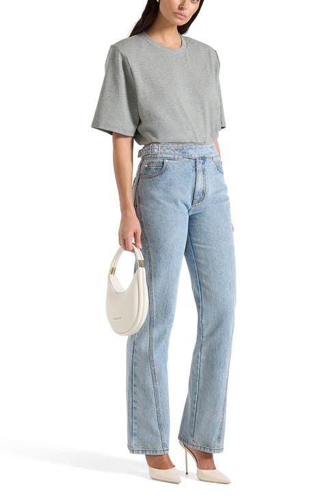 Mia Wide Shoulder Bodysuit T-Shirt