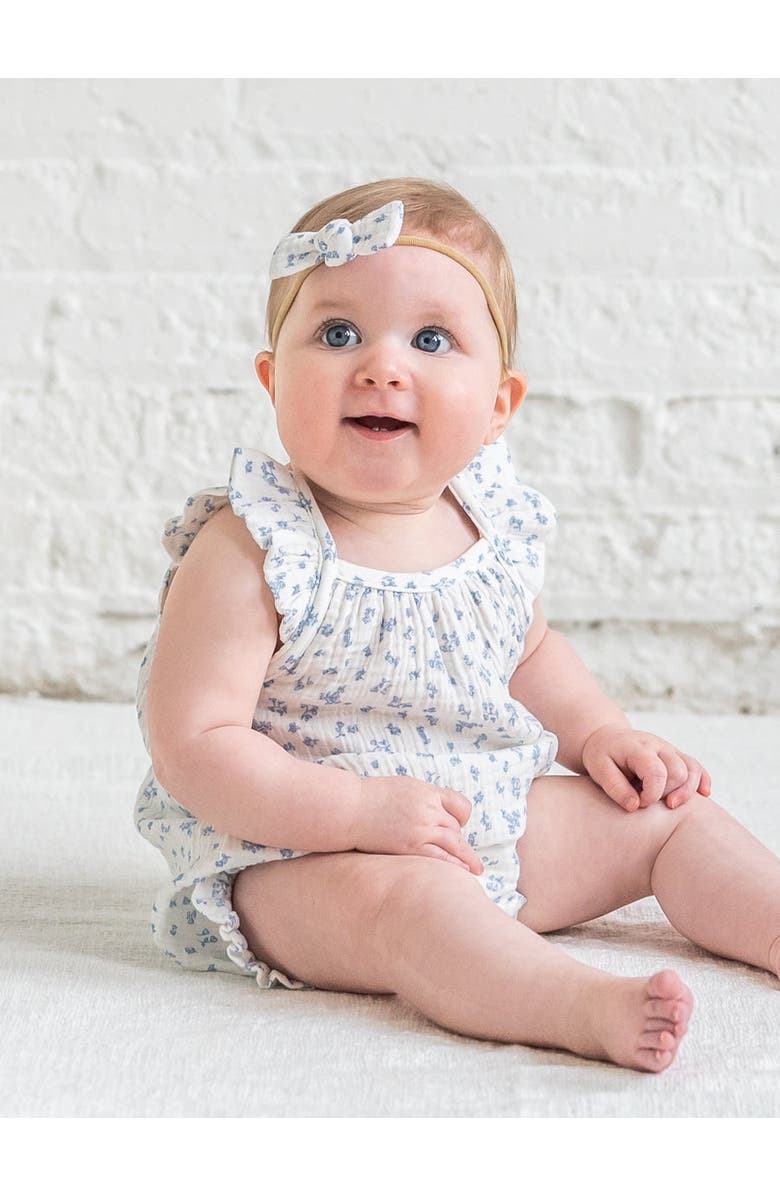 Colroed Organics Organic Muslin Tank Bubble Romper, Alternate, color, Rosebay Floral / Coconut + Sea
