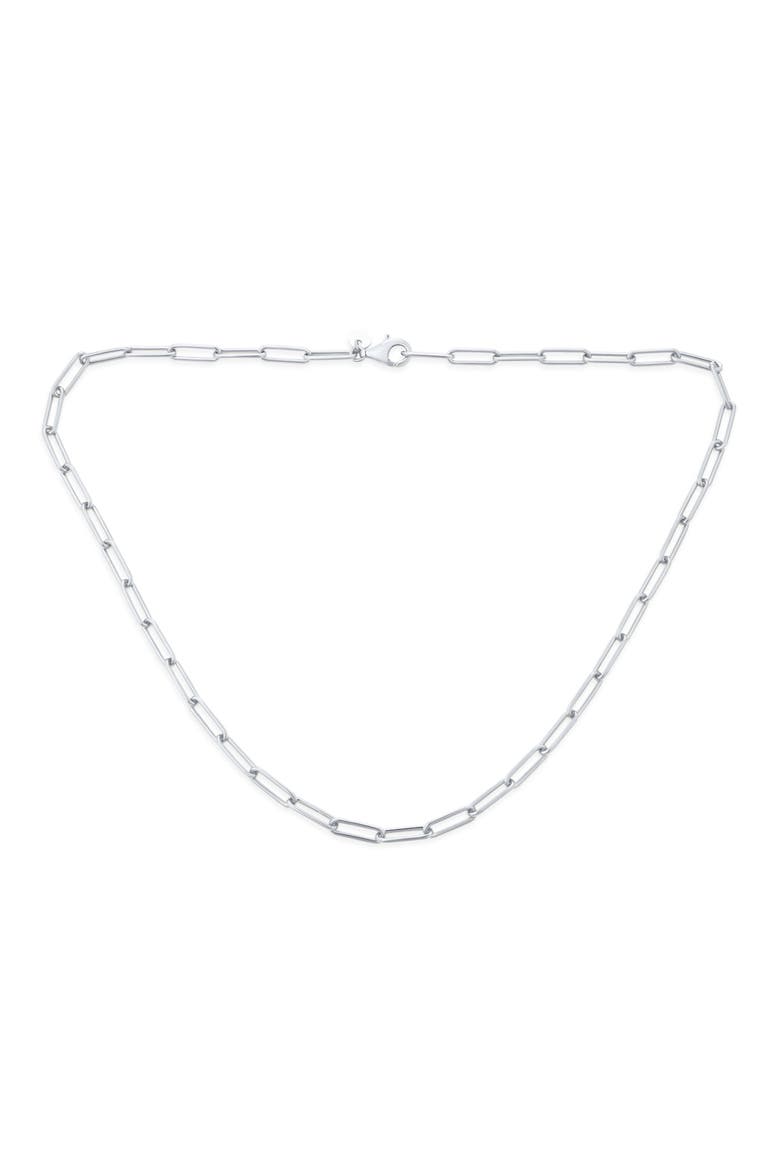 Paper Clip Chain Necklace, Main, color, SILVER