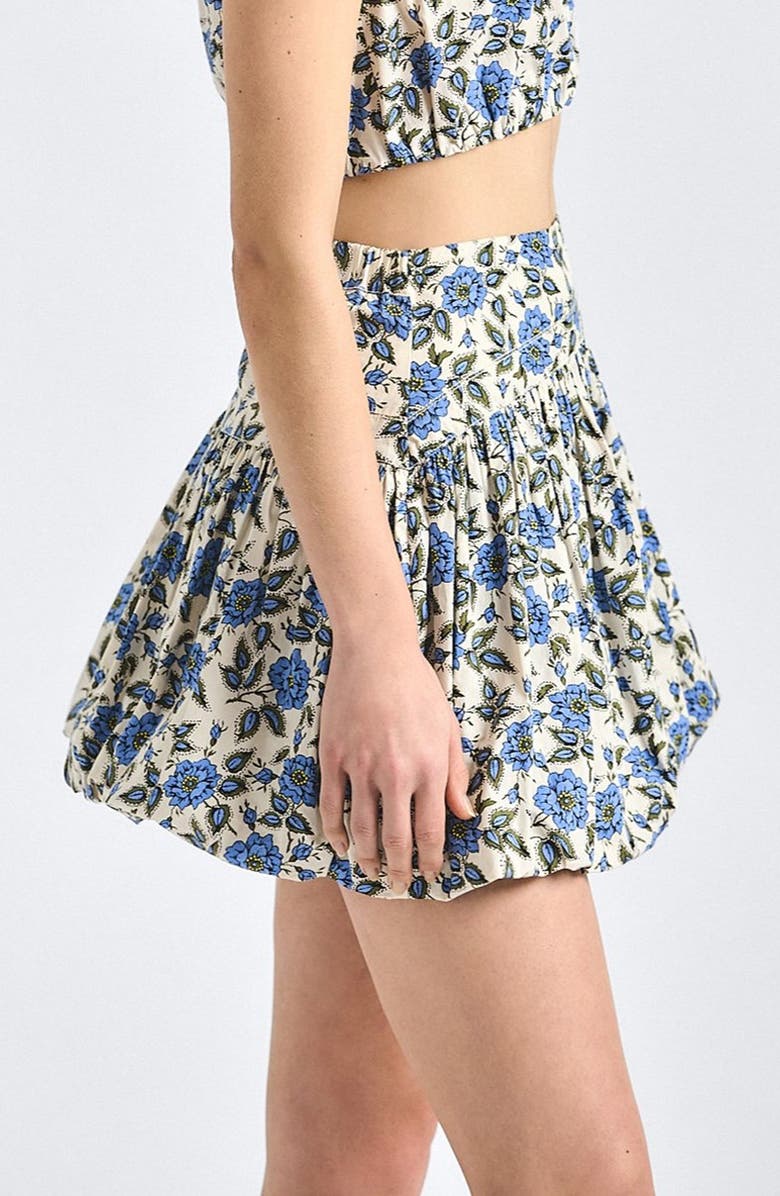 Derek Lam 10 Crosby Persis Floral Bubble Miniskirt, Alternate, color, Blue Bell Floral