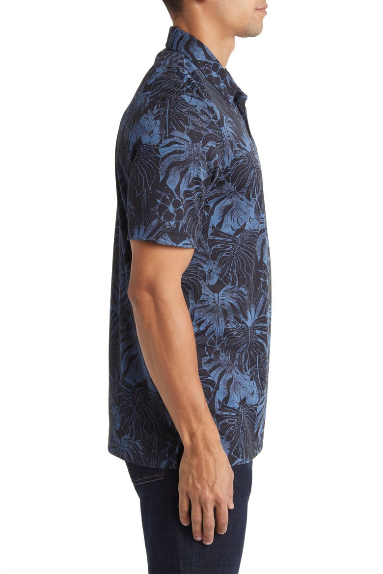 Mainlanders Floral Piqué Polo, Alternate, color, BLACK