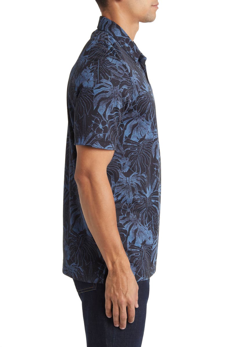 TravisMathew Mainlanders Floral Piqué Polo, Alternate, color, Black