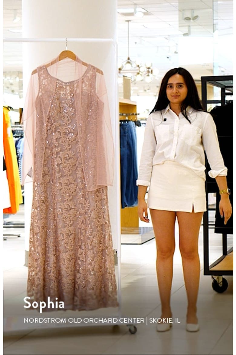 Sequin Sleeveless Gown with Shawl video