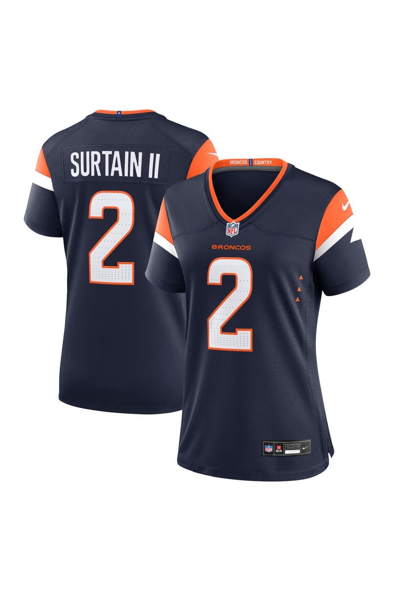 Women's Nike Patrick Surtain II Navy Denver Broncos Mile High Collection Alternate Game Jersey, Main, color, Navy