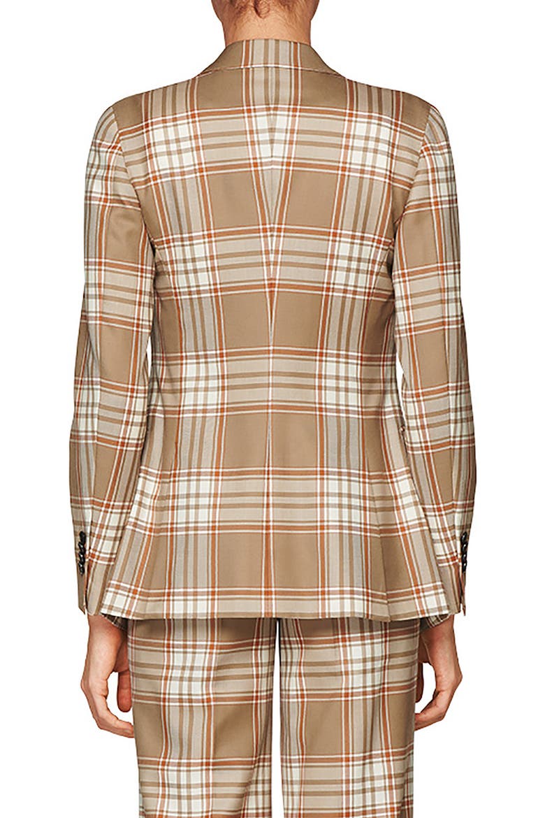 Cameron Double Breasted Check Wool Jacket, Alternate, color, CAMEL/ ORANGE CHECK