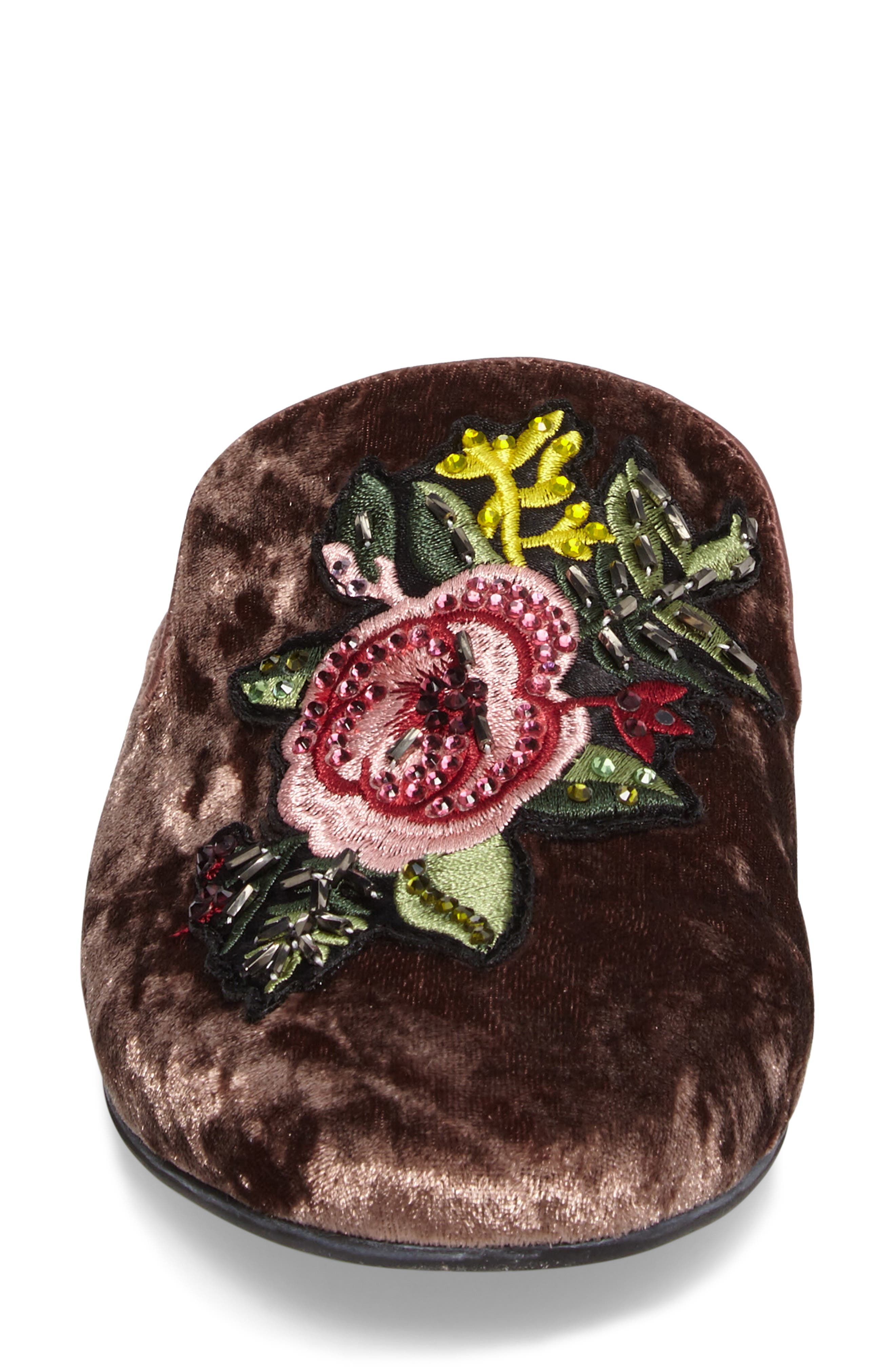 Hugh Embellished Mule, Alternate, color, PINK VELVET