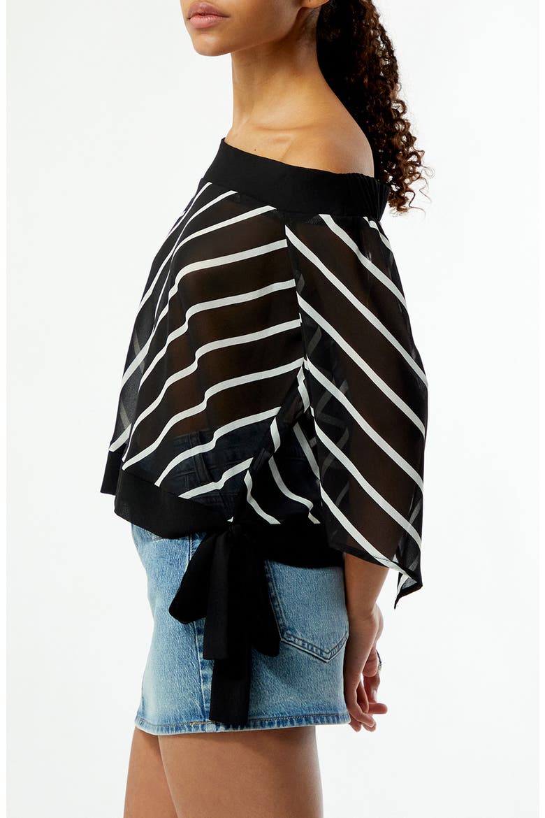 Ken Stripe One-Shoulder Top, Alternate, color, BLACK STRIPE