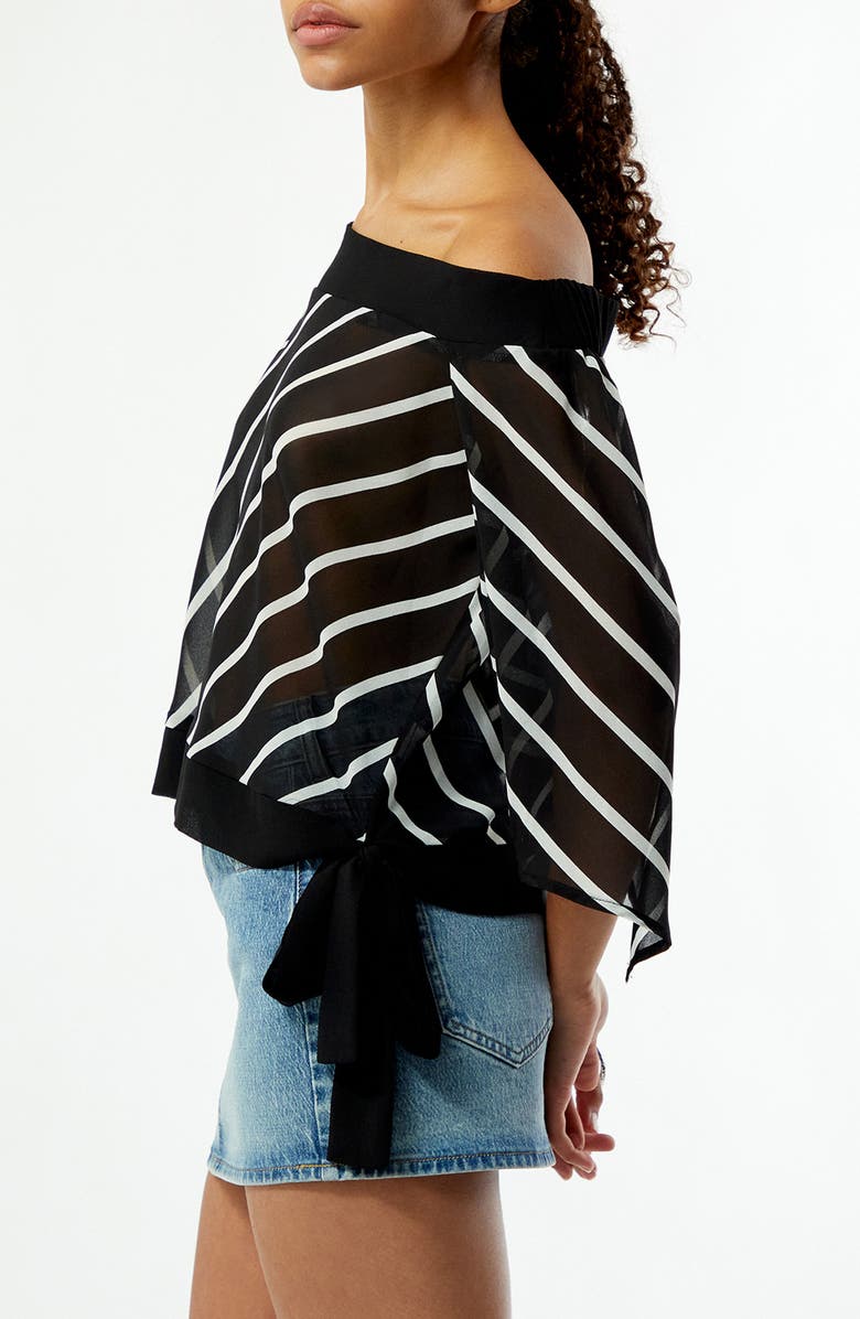 PacSun Ken Stripe One-Shoulder Top, Alternate, color, Black Stripe