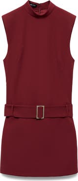 MANGO Sleeveless Belted Minidress