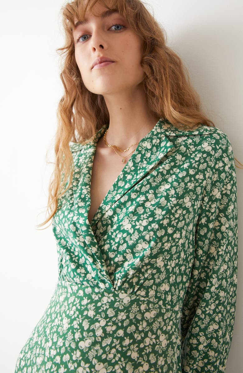 & Other Stories Print Collared Long Sleeve Midi Dress, Alternate, color,