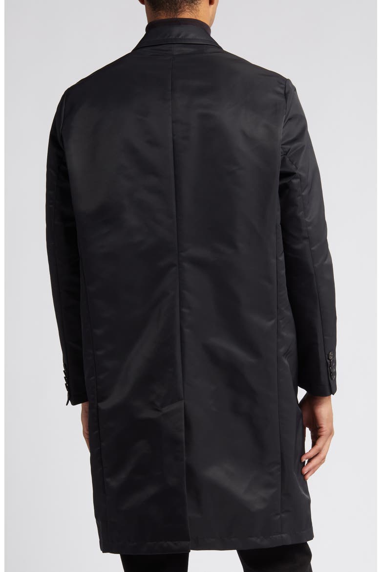Leo Double Breasted Raincoat, Alternate, color, BLACK
