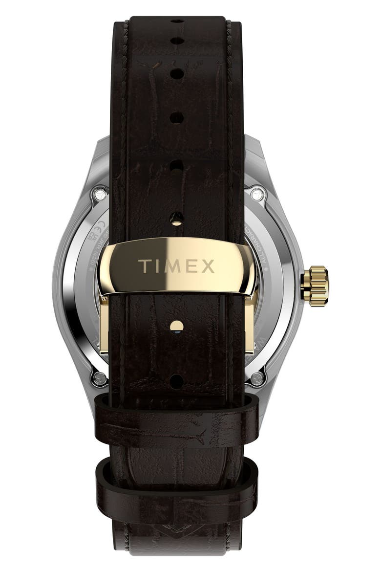 Harry Potter x Timex Waterbury Skeleton Automatic 39mm Leather Strap Watch, Alternate, color, SILVER/ GOLD TONE