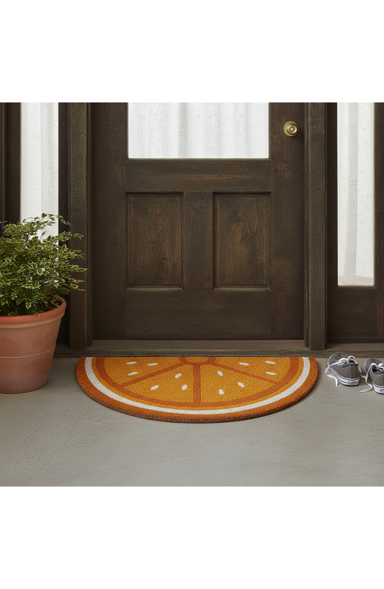 tag Citrus Slice Non-Slip Coir Mat Multi Coir Summer, Alternate, color, Orange