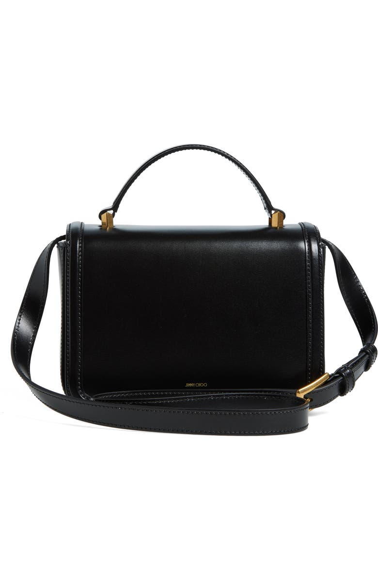 Jimmy Choo Diamond Leather Top Handle Bag, Alternate, color, Black/ Gold